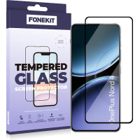 FoneKit Full Cover -panssarilasi, OnePlus Nord 4, musta