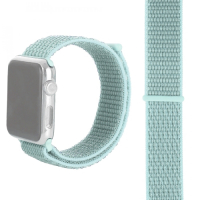 Apple Watch 5 & 4 44mm / 3 & 2 & 1 42mm, Magic Stick Sport Loop‑ranneke (mintunvihreä)