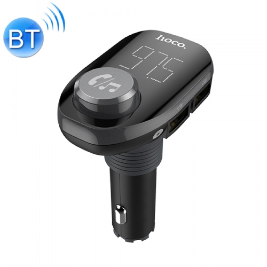 Langaton Bluetooth V4.2 FM-lähetin, autolaturi, handsfree / MP3-soitin / Dual USB portit HOCO (musta)