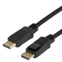 DisplayPort V1.4 2m Uros - Uros Flex -kaapeli, Musta, Deltaco , jopa 8K 7680×4320px 30Hz