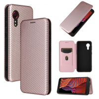 Smartte Samsung Xcover 5 hiilikuitu kuviolla suojakotelo (pinkki)