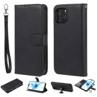 Smartte iPhone 12 / 12 Pro musta suojakotelo irroitettavalla suojakuorella