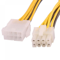 8 pin SATA uros 8 pin naaras jatkojohto virralle emolevyyn, pituus: 20cm