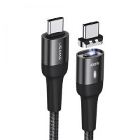 USAMS 1.5m 100W Type-C / USB-C PD pikalatausjohto magneettisella päällä, US-SJ466 U58