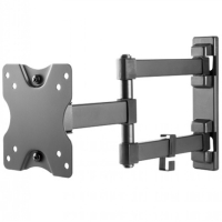 DELTACO näytön seinäteline, 13" - 27", korkeintaan 20 kg, kallistus, akselin ympäri kääntäminen, tason säätö