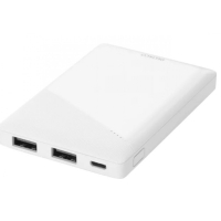 Deltaco PB-A1000 5000 mAh varavirtalähde 2,1 A, 10,5 W, 18,5 Wh, 2 x USB-A, valkoinen