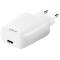 DELTACO 3A, 15 W, USB-C seinälaturi, 5V, USB, valkoinen