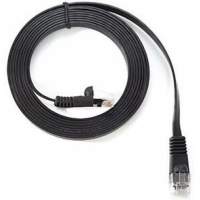 Litteä Verkkojohto CAT 6 15M Musta