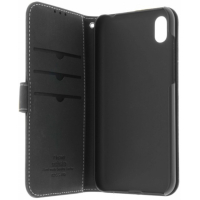 Honor 8S / HUAWEI Y5 2019, musta, aidosta nahasta tyylikäs käsintehty Flip Insmat kotelo, RFID suoja