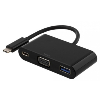DELTACO USB-C VGA ja USB A adaptereihin, USB-C , PD 60W