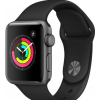 Apple Watch Series 3 GPS, 38mm Tähtiharmaa alumiinikuori ja musta urheiluranneke