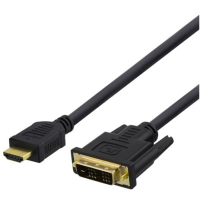 HDMI - DVI-kaapeli, 2 m, Full HD, musta, deltaco