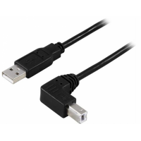 Deltaco USB 2.0 kaapeli A u - kulma B u 0,5m