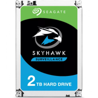 SEAGATE 2TB Surveillance videovalvontakäyttöön, Skyhawk 7200 HDD 5900rpm SATA serial ATA 6Gb/s 64MB cache 3.5p 24x7 long-term usage BLK