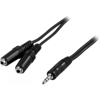 Smartte 3.5mm stereo y johto, 1x 3.5mm uros + 2x3.5mm naaras Y-johto