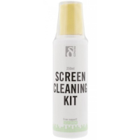 DELTACO näytönpuhdistussetti kaiken tyyppisille näytöille, 250ml, mukana mikrokuituliina