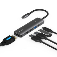 Smartte 5-in-1 HDMI + PD + USB3.0 + USB2.0 x 2 C-tyypin monitoimitelakointiasema