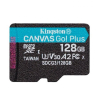 KINGSTON 128GB 200 MB/s luku, 90 MB/s kirjoitus, CANVAS GO! PLUS MICROSD CL10 UHS-I U3