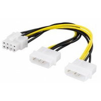 DELTACO adapterikaapeli 2xMolex 4-pin 8-pin PCI-Express 30 cm