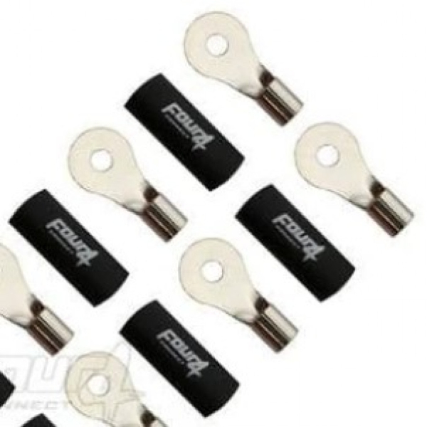 FOUR Connect M4 Rengasliitin 10mm2, 4kpl musta