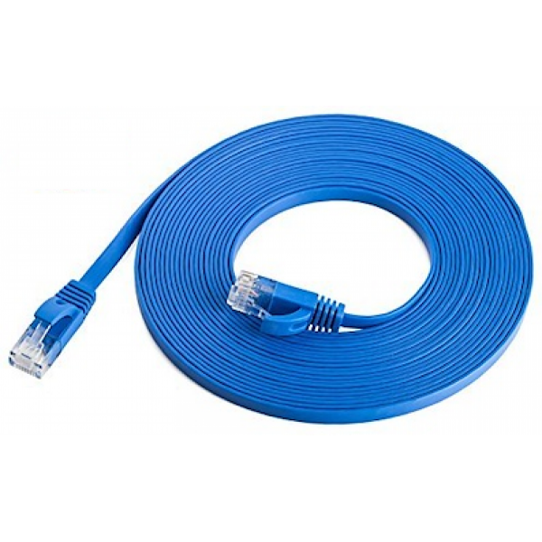 Litteä Verkkojohto CAT 6 30M Sininen