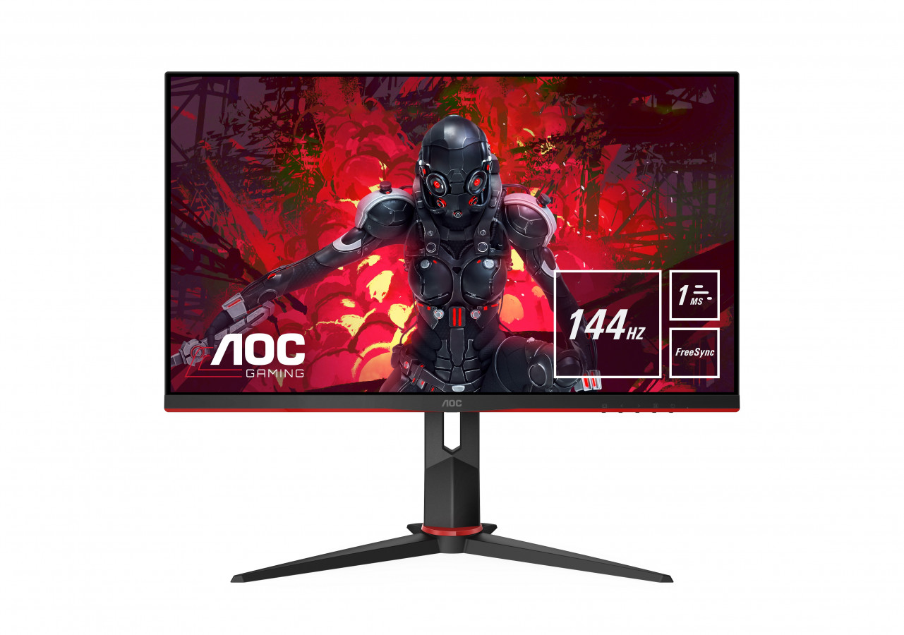 AOC 27", 144Hz Full HD pelinäyttö, HDMI / DisplayPort, 1000:1, 1ms, IPS-paneeli, Freesync Premium, Gsync yhteensopiva, 27G2U