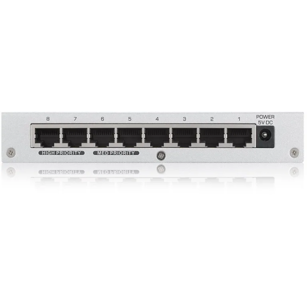 ZyXEL GS-108B 8-porttinen kytkin Gigabit Äänetön Pöytämalli Sopii pieneen koti- tai lähiverkkoon
