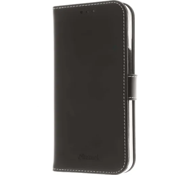 Insmat Exclusive Flip Case lompakkokotelo, iPhone 13, musta aitoa nahkaa