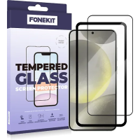 FoneKit Full Cover -panssarilasi, Samsung Galaxy S24, musta