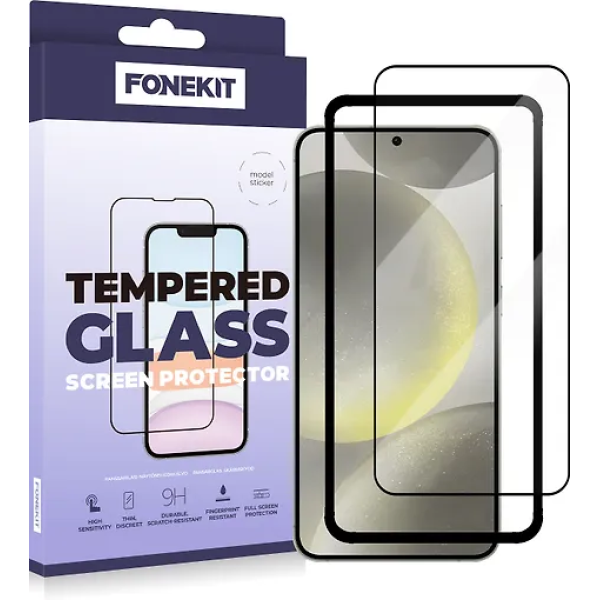 FoneKit Full Cover -panssarilasi, Samsung Galaxy S24, musta