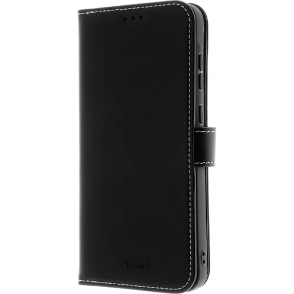 Insmat Exclusive Flip Case -lompakkokotelo, aitoa nahkaa  A55 5G, musta