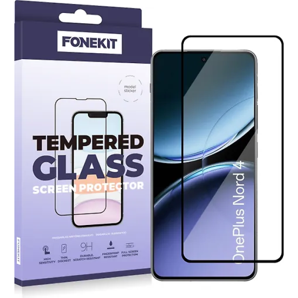 FoneKit Full Cover -panssarilasi, OnePlus Nord / Nord 2 / Nord 2T
