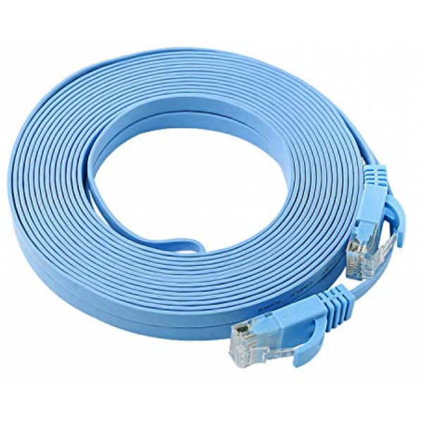 Litteä Verkkojohto CAT 6 50M Sininen RJ-45