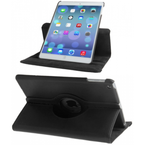 Smartte iPad air / air 2 / iPad 9.7 2017 & 2018 musta suojakotelo Litchi