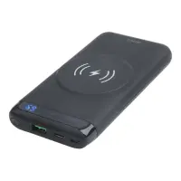 Deltaco 10 000mAh, Langaton Qi + USB-C + USB-A, musta Varavirtalähde virtapankki