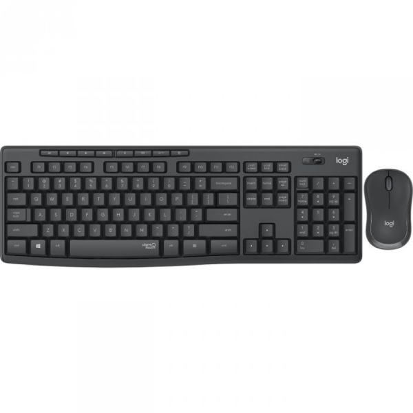 LANGATON NÄPPÄIMISTÖ JA HIIRI  Logitechin langaton MK295 Silent -näppäimistö ja hiiri yhdistelmä, jossa ainutlaatuinen SilentTouch-tekniikka, jonka ansiosta näppäimistö ja hiiri toimivat jopa 90 % hiljaisemmin.