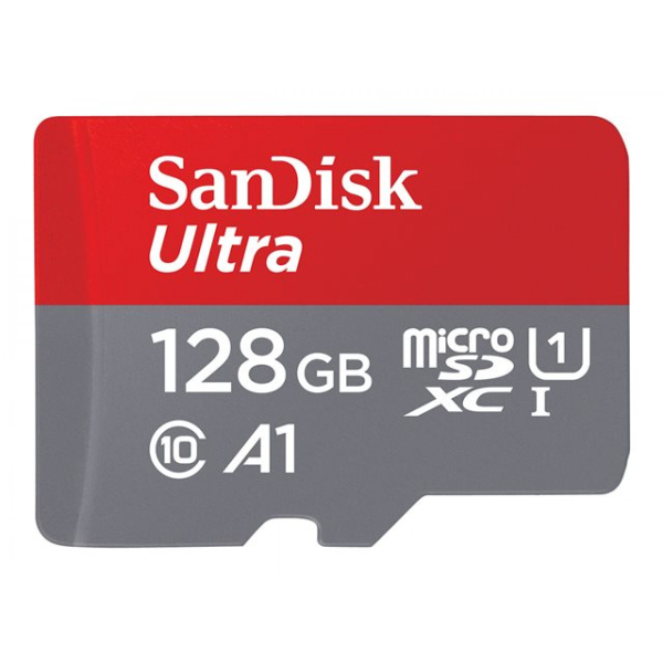 SANDISK Ultra 128GB microSDXC 120MB/s A1 Class 10 UHS-I + SD Adapter