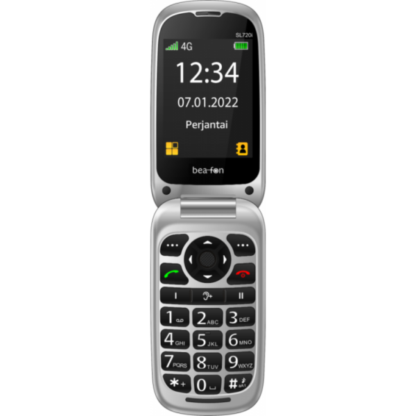 Beafon SL720i 4G kaksinäyttöinen senioripuhelin, musta - Image 2