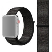 Smartte Apple Watch Series 7 45mm / 6 & SE & 5 & 4 44mm / 3 & 2 & 1 42mm, Magic Stick Sport Loop‑ranneke (musta)