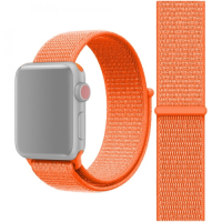 Apple Watch 5 & 4 44mm / 3 & 2 & 1 42mm, Magic Stick Sport Loop‑ranneke (oranssi)