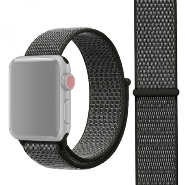 Apple Watch 5 & 4 44mm / 3 & 2 & 1 42mm, Magic Stick Sport Loop‑ranneke (harmaa)