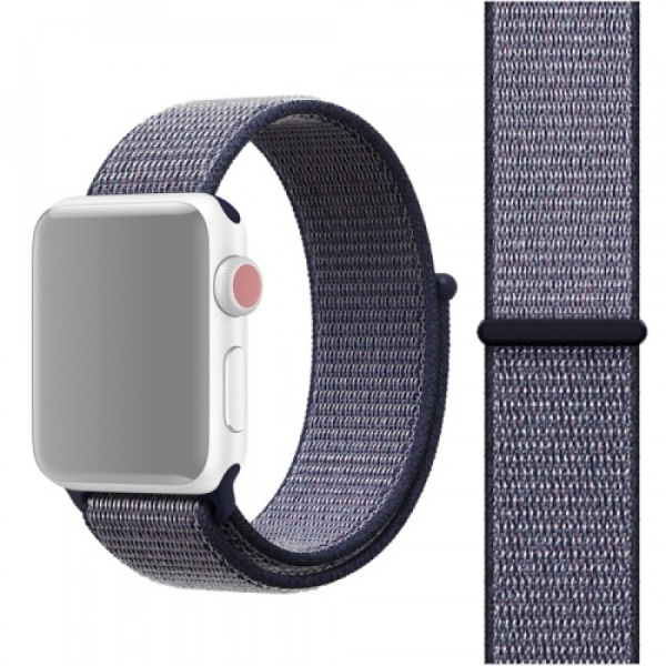 Apple Watch 5 & 4 44mm / 3 & 2 & 1 42mm, Magic Stick Sport Loop‑ranneke (laivaston sininen)