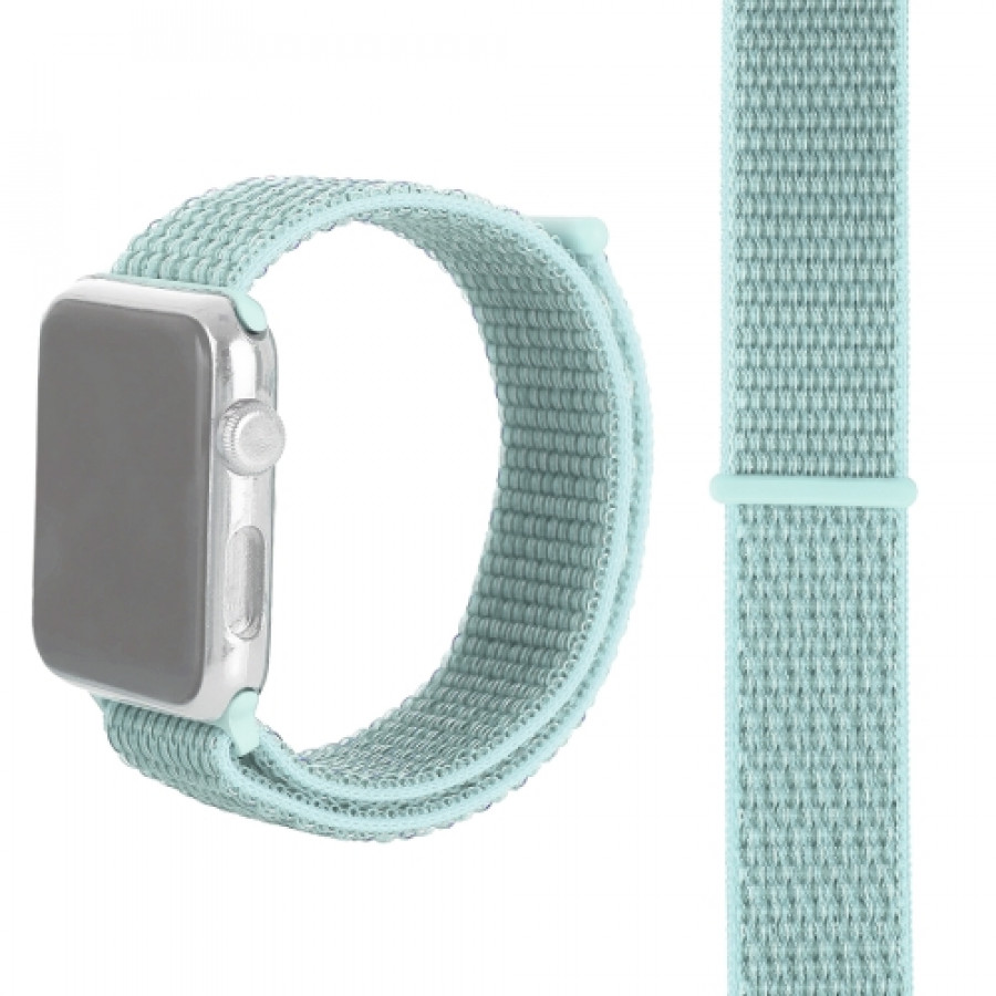Apple Watch 5 & 4 40mm / 3 & 2 & 1 38mm, Magic Stick Sport Loop‑ranneke (Harmaa Vihreä)