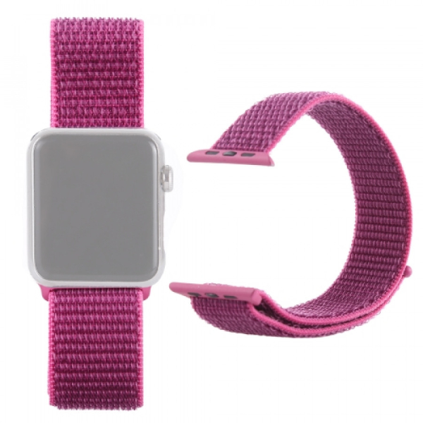 Apple Watch 5 & 4 40mm / 3 & 2 & 1 38mm, Magic Stick Sport Loop‑ranneke (Punainen Violetti)