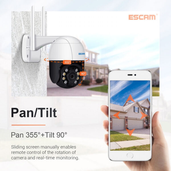 ESCAM QF518 5MP Smart WiFi IP-kamera, Ai henkilö tunnistus / Automaattinen seuranta / Yönäkö kaksoisvaloilla, Kaksisuuntainen Audio / MicroSD, IP66, ONVIF, iCsee APP - Image 5