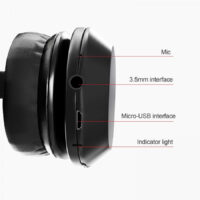 Alternative view of Lenovo HD1000 Stereo Wireless Bluetooth kuulokkeet, jopa 20 tuntia soittoaika, musta