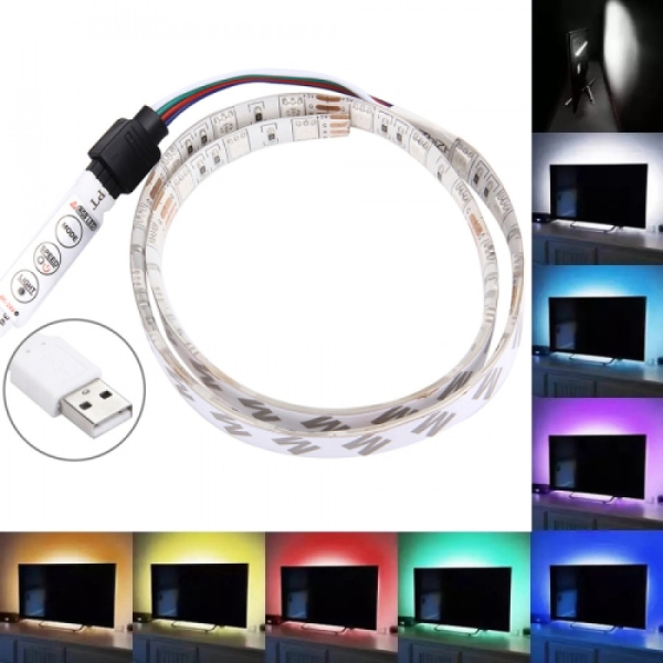 Smartte 50cm 3W RGB LED nauha, IP65, 30 LEDiä 5050 SMD USB