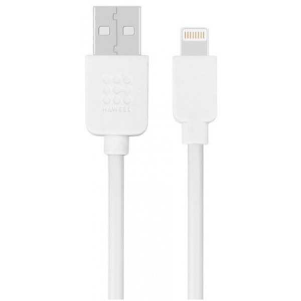 HAWEEL 3m Lightning - USB-A 2.0 data- ja latauskaapeli (valkoinen)