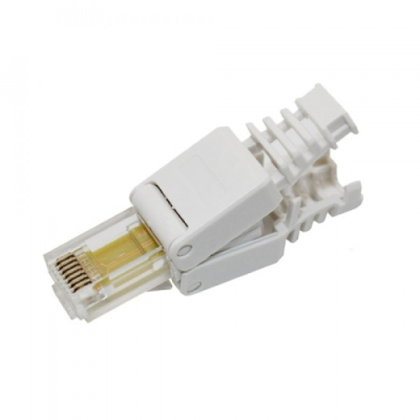 RJ-45 johtoliitin, UTP Cat6, johdotus ilman RJ-45 pihtejä