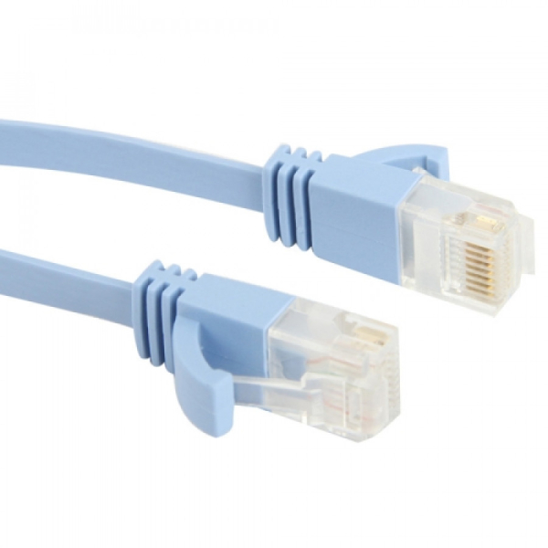 CAT6 1m, ohut Ethernet LAN-kaapeli RJ-45, vaaleansininen